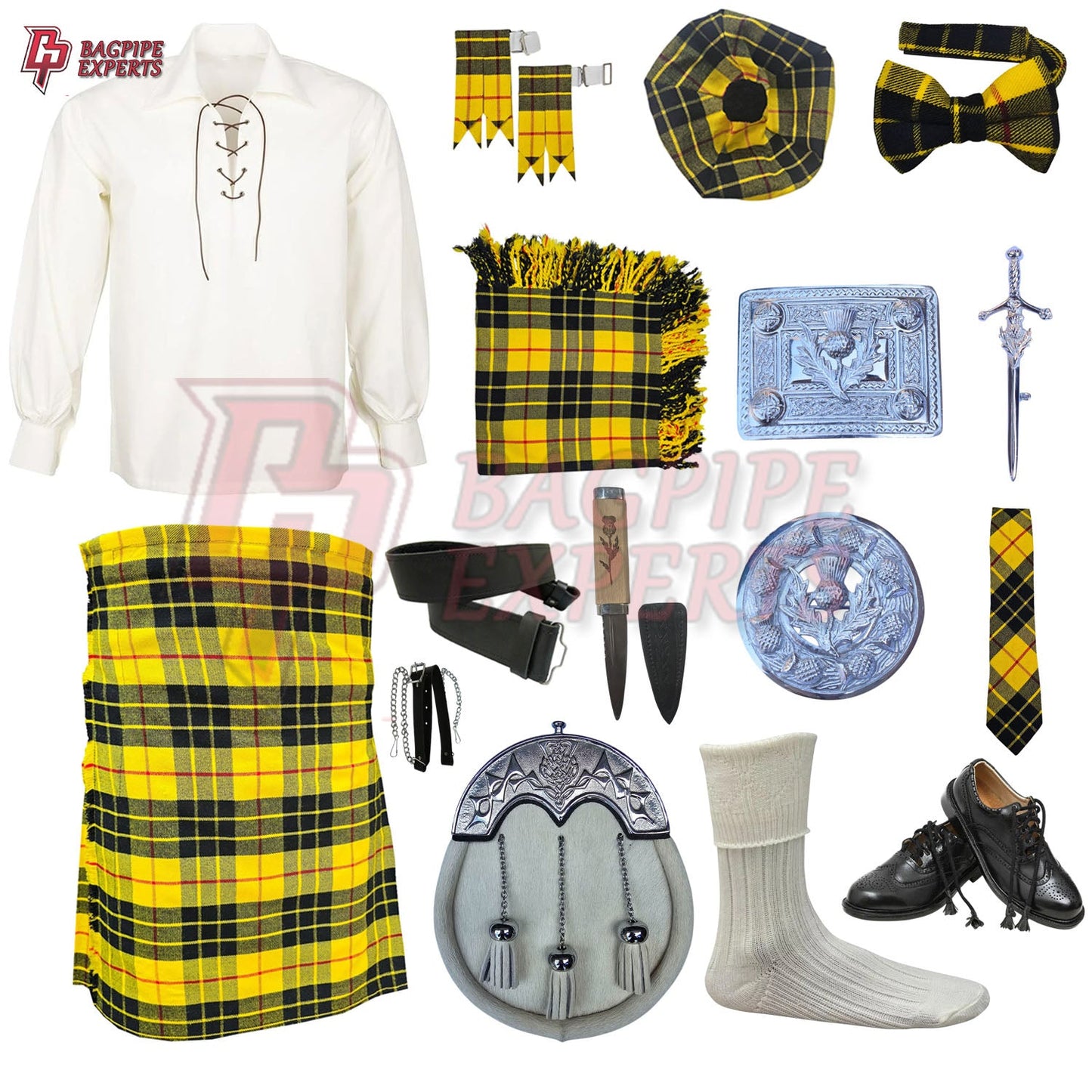 MacLeod of Lewis Tartan Complete Highland Dress Set – Full Scottish Kilt Outfit with Accessories