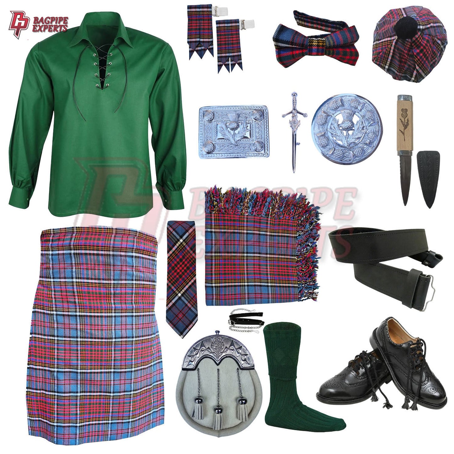 Anderson Modern Tartan Complete Highland Dress Set – Full Scottish Kilt Outfit