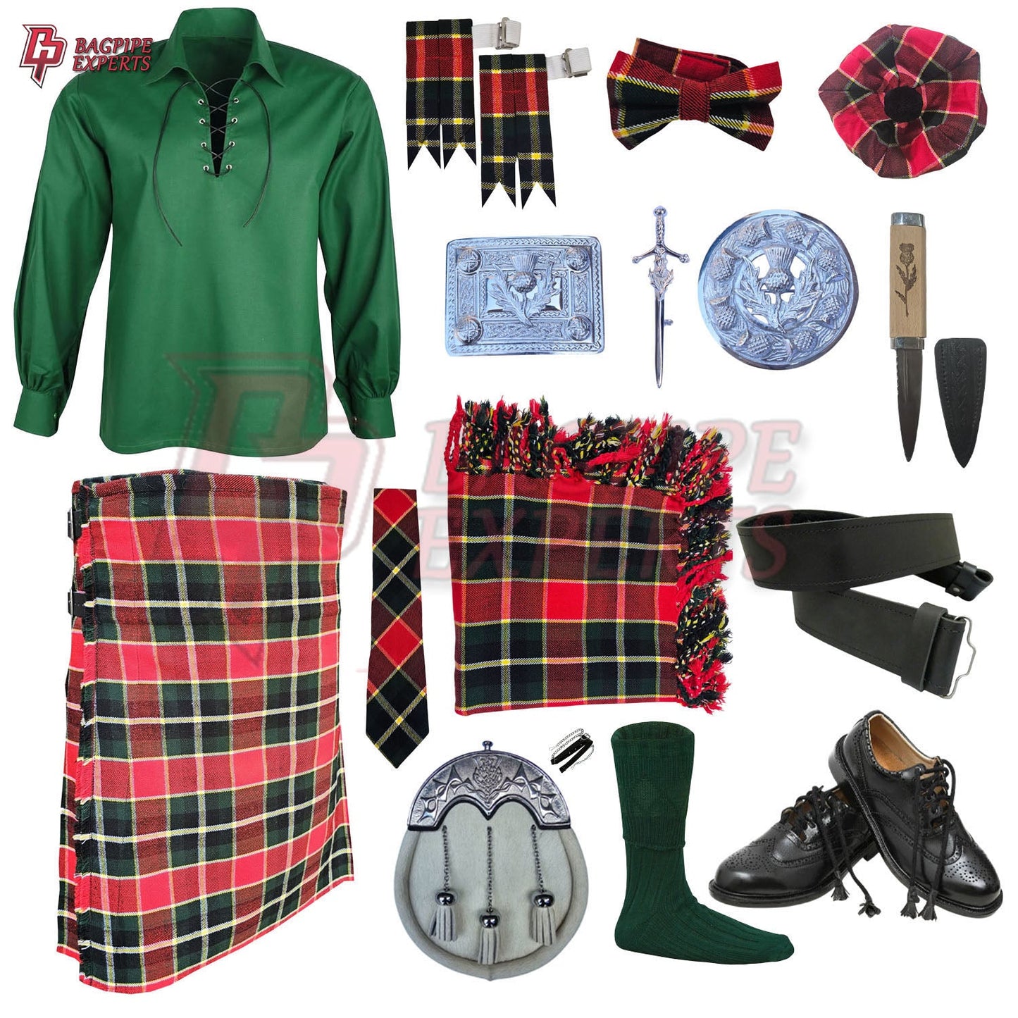 MacLachlan Tartan Complete Highland Dress Set – Full Kilt Outfit with Accessories