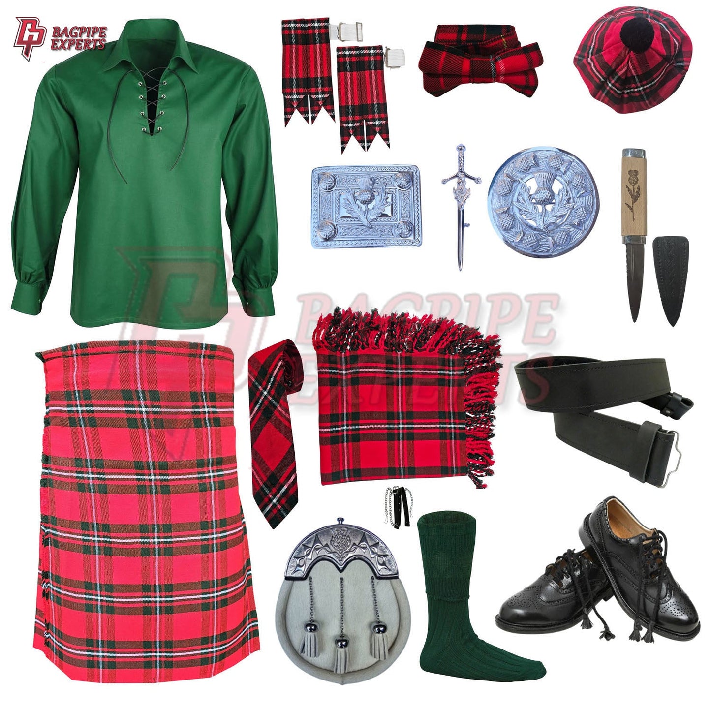 MacGregor Tartan Highland Dress Set | Full Kilt Outfit with Accessories – Bagpipe Experts