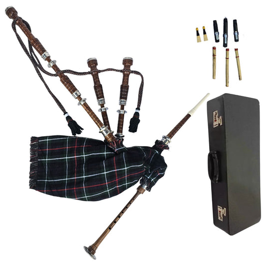 Great Highland Bagpipe – Natural Wood, MacKenzie Tartan & Hard Case Included