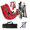 Great Highland Bagpipe Scottish Tartan Silver Mounts Rosewood Black Finish NEW