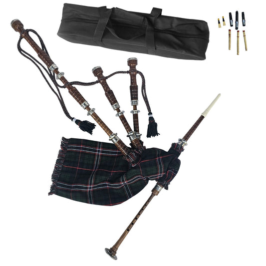 Great Highland Bagpipe – Natural Wood, National Scottish, Reeds & Carry Bag
