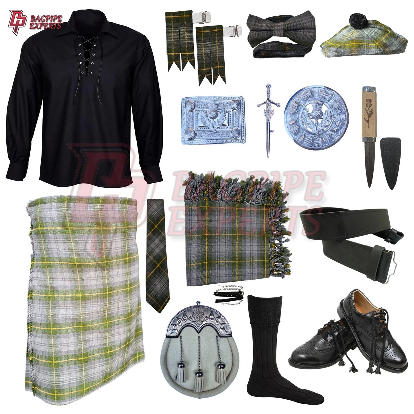 Gordon Weather Tartan Kilt Outfit | Full Highland Dress Set – Bagpipe Experts