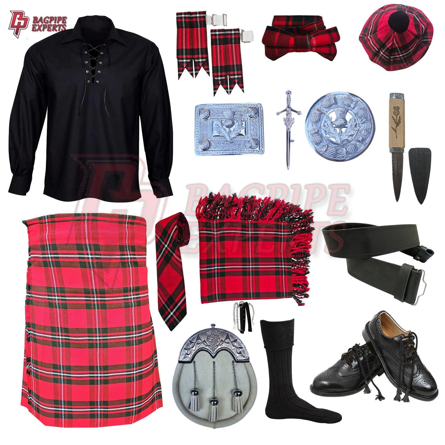 MacGregor Tartan Highland Dress Set | Full Kilt Outfit with Accessories – Bagpipe Experts
