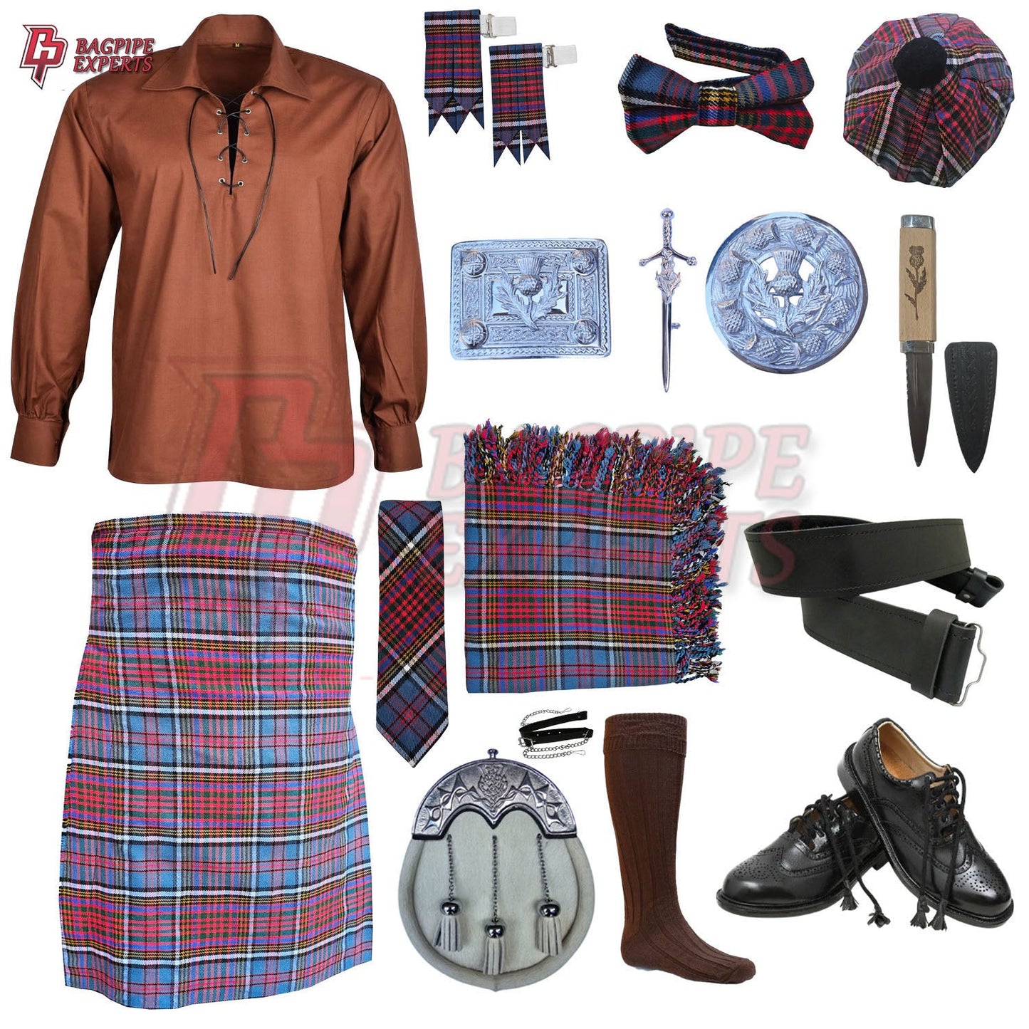 Anderson Modern Tartan Complete Highland Dress Set – Full Scottish Kilt Outfit
