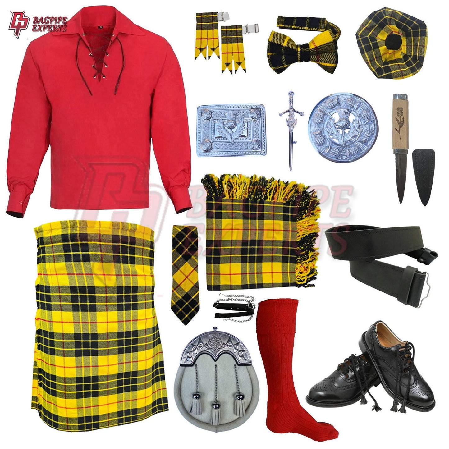 MacLeod of Lewis Tartan Complete Highland Dress Set – Full Scottish Kilt Outfit with Accessories