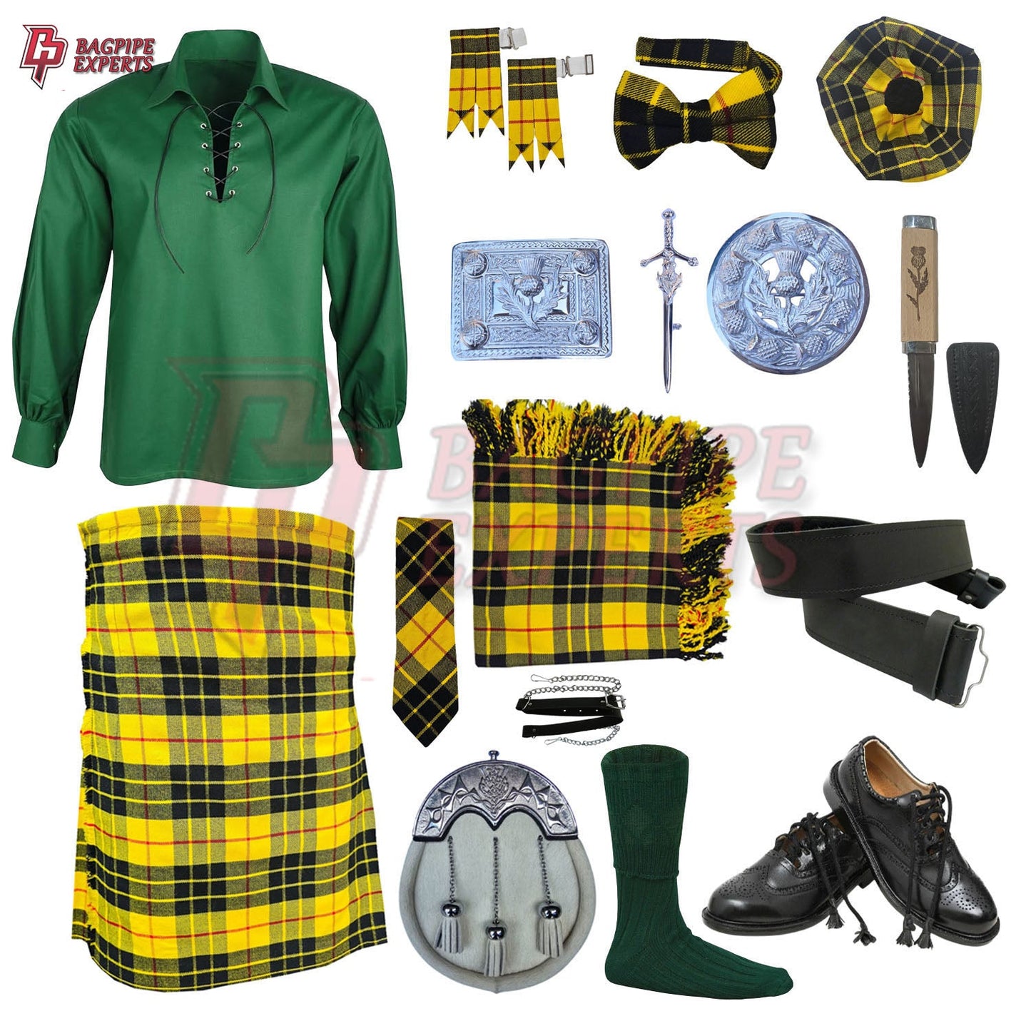 MacLeod of Lewis Tartan Complete Highland Dress Set – Full Scottish Kilt Outfit with Accessories