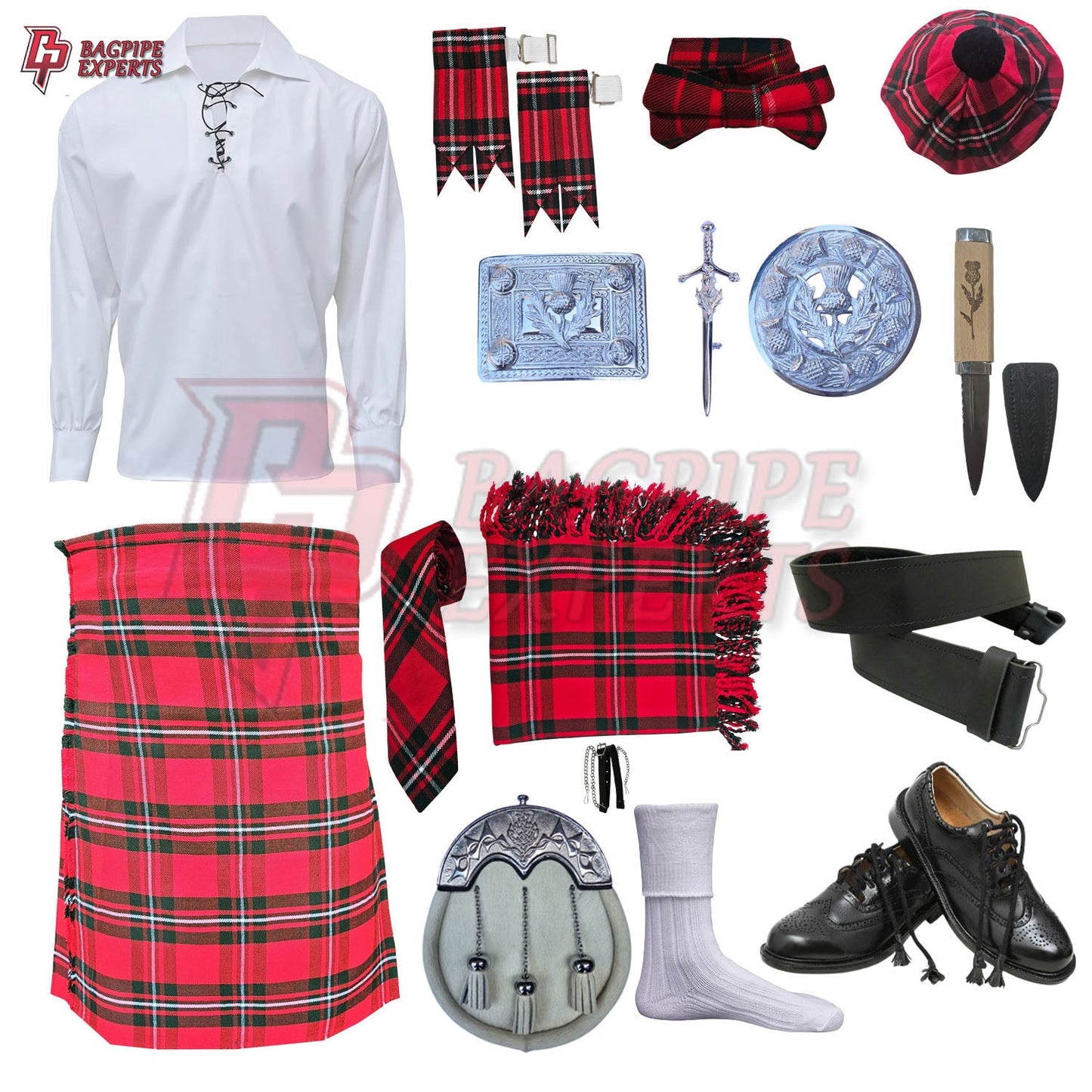 MacGregor Tartan Highland Dress Set | Full Kilt Outfit with Accessories – Bagpipe Experts