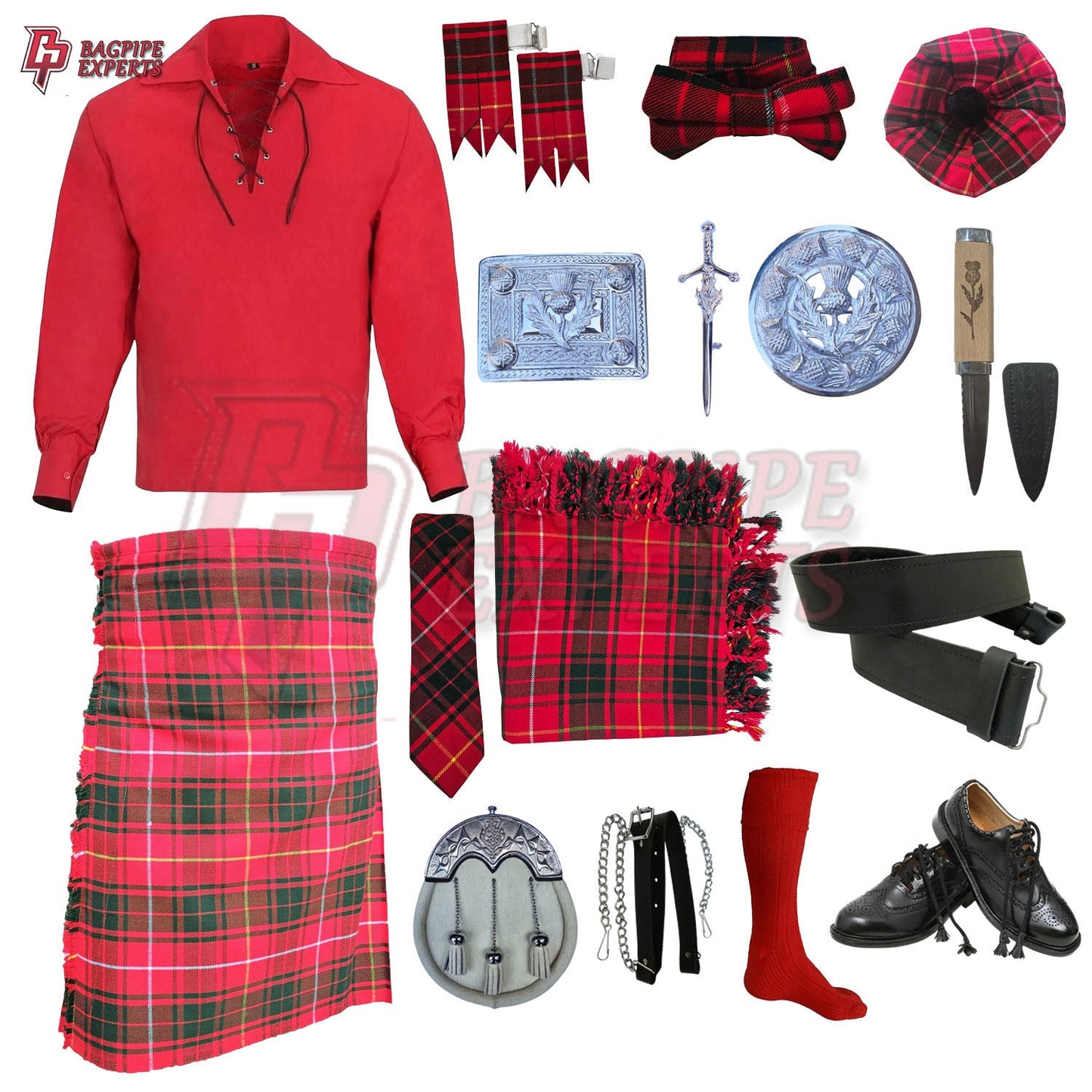 Bruce Modern Tartan Complete Highland Dress Set – Full Kilt Outfit with Accessories