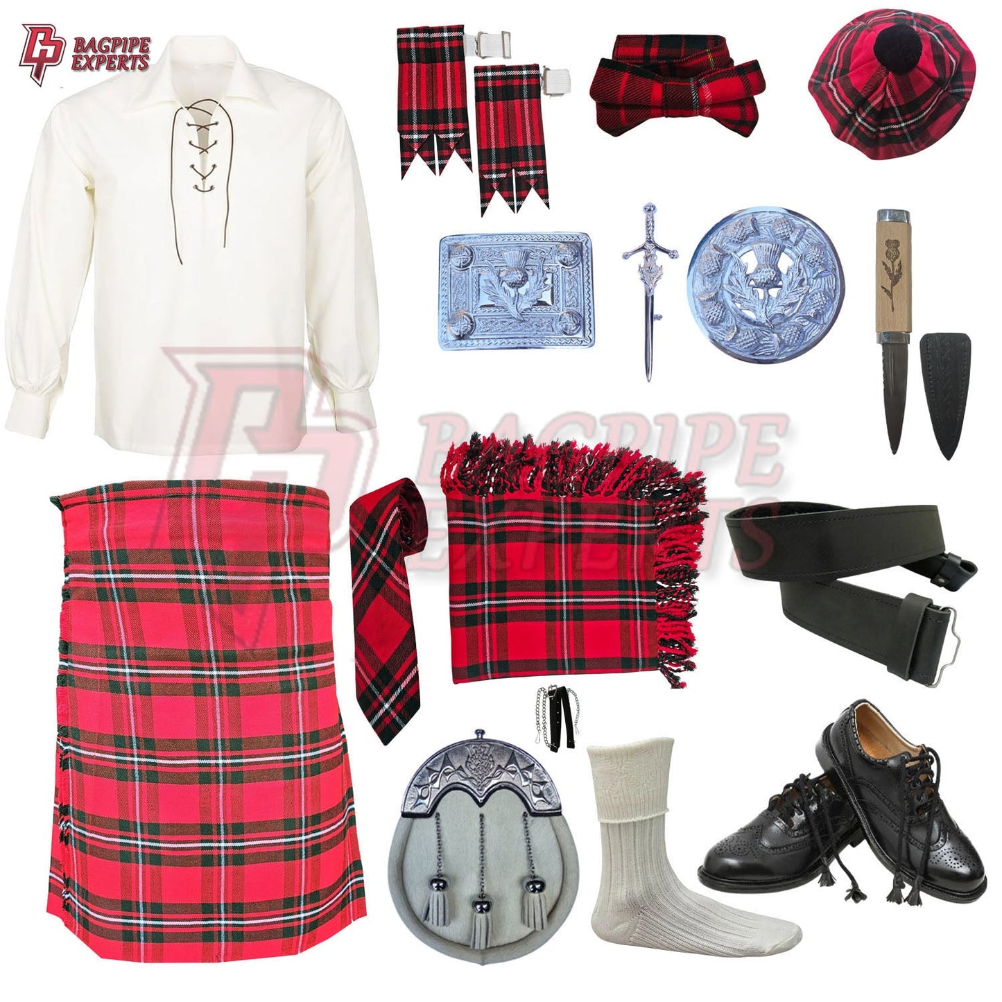 MacGregor Tartan Highland Dress Set | Full Kilt Outfit with Accessories – Bagpipe Experts