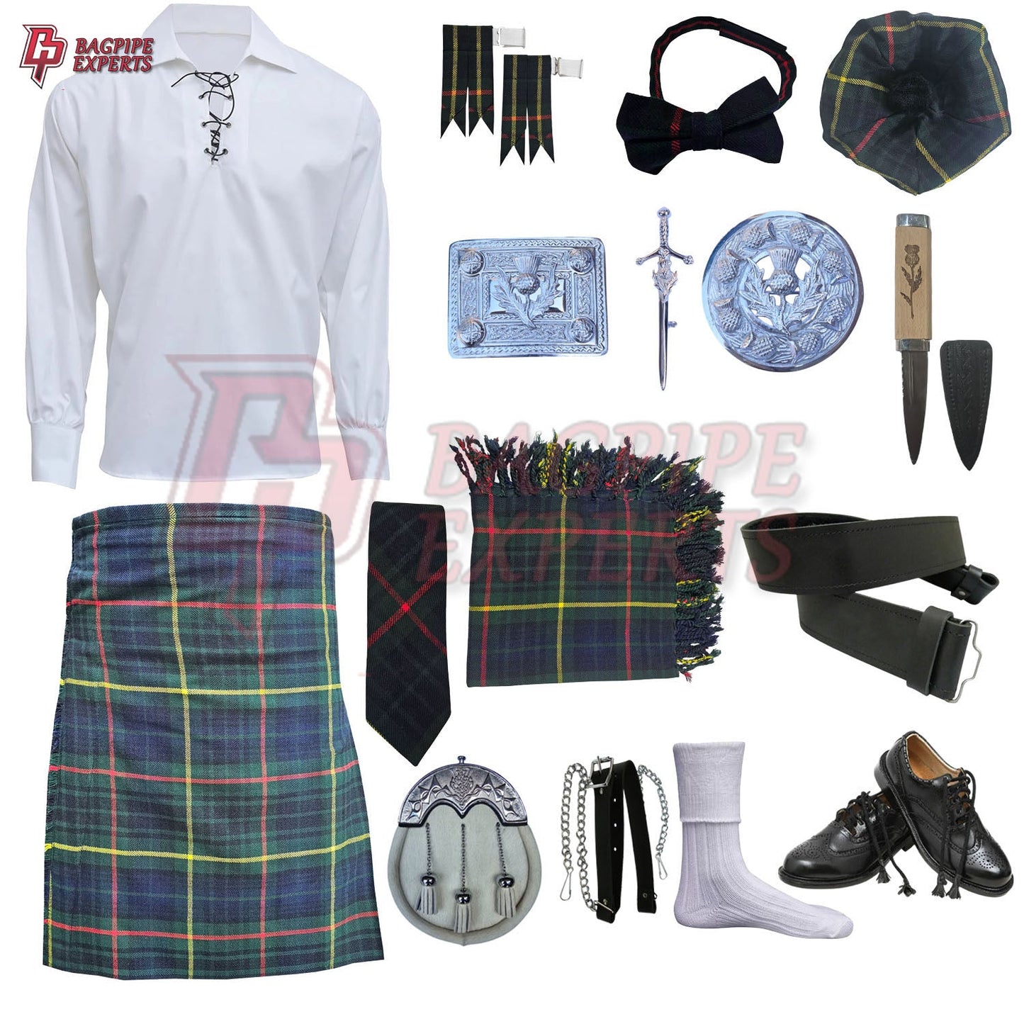 Hunting Stewart Tartan Kilt Outfit | Complete Highland Dress Set – Bagpipe Experts