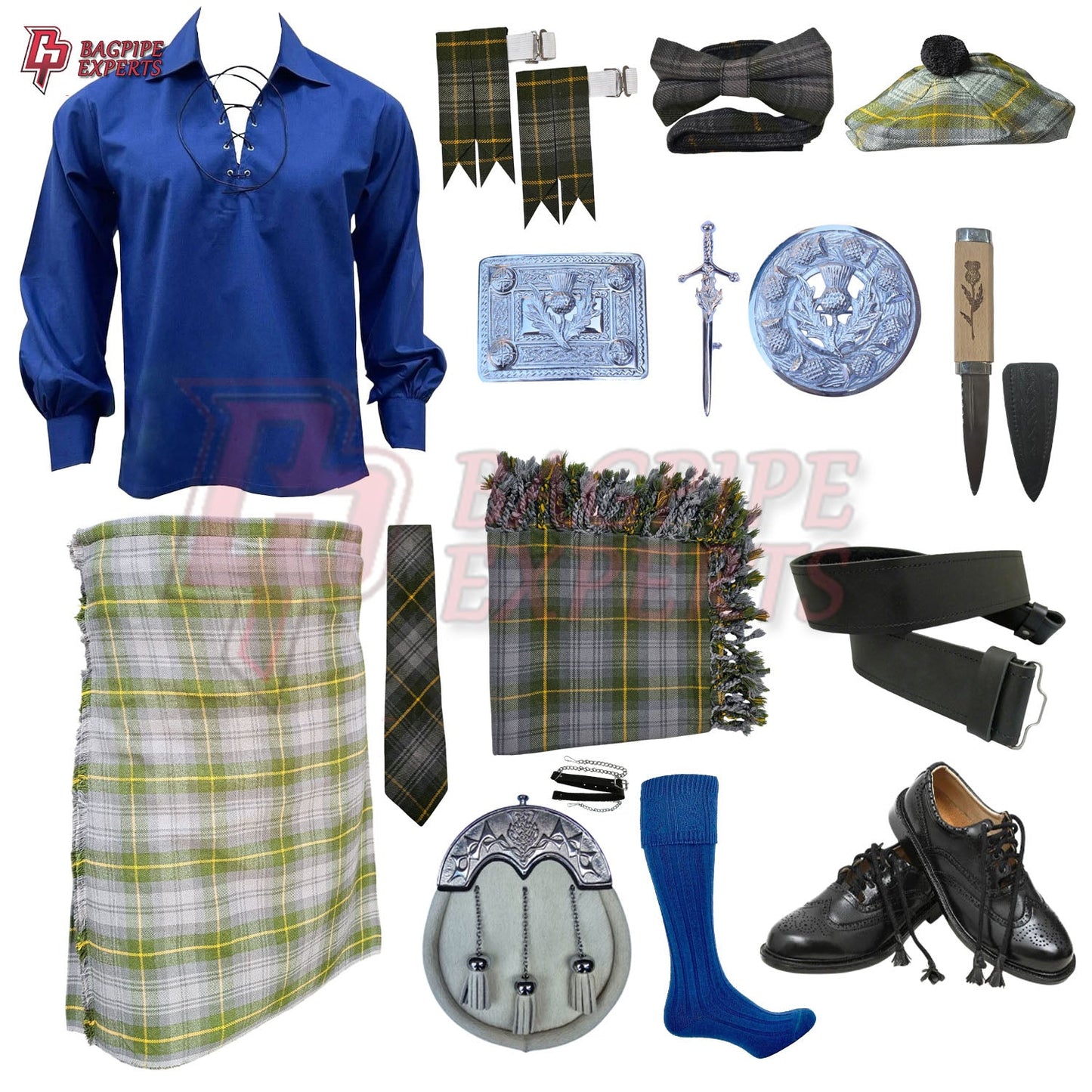 Gordon Weather Tartan Kilt Outfit | Full Highland Dress Set – Bagpipe Experts