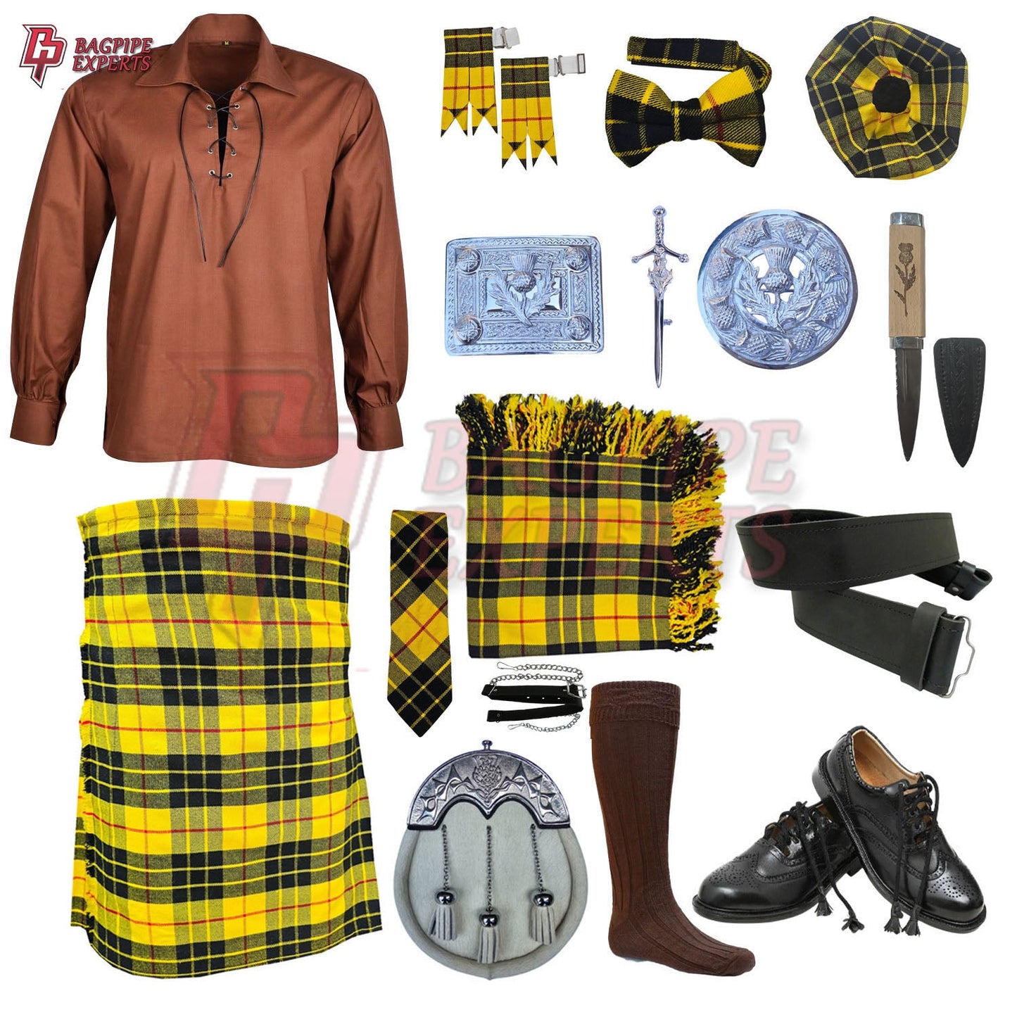 MacLeod of Lewis Tartan Complete Highland Dress Set – Full Scottish Kilt Outfit with Accessories