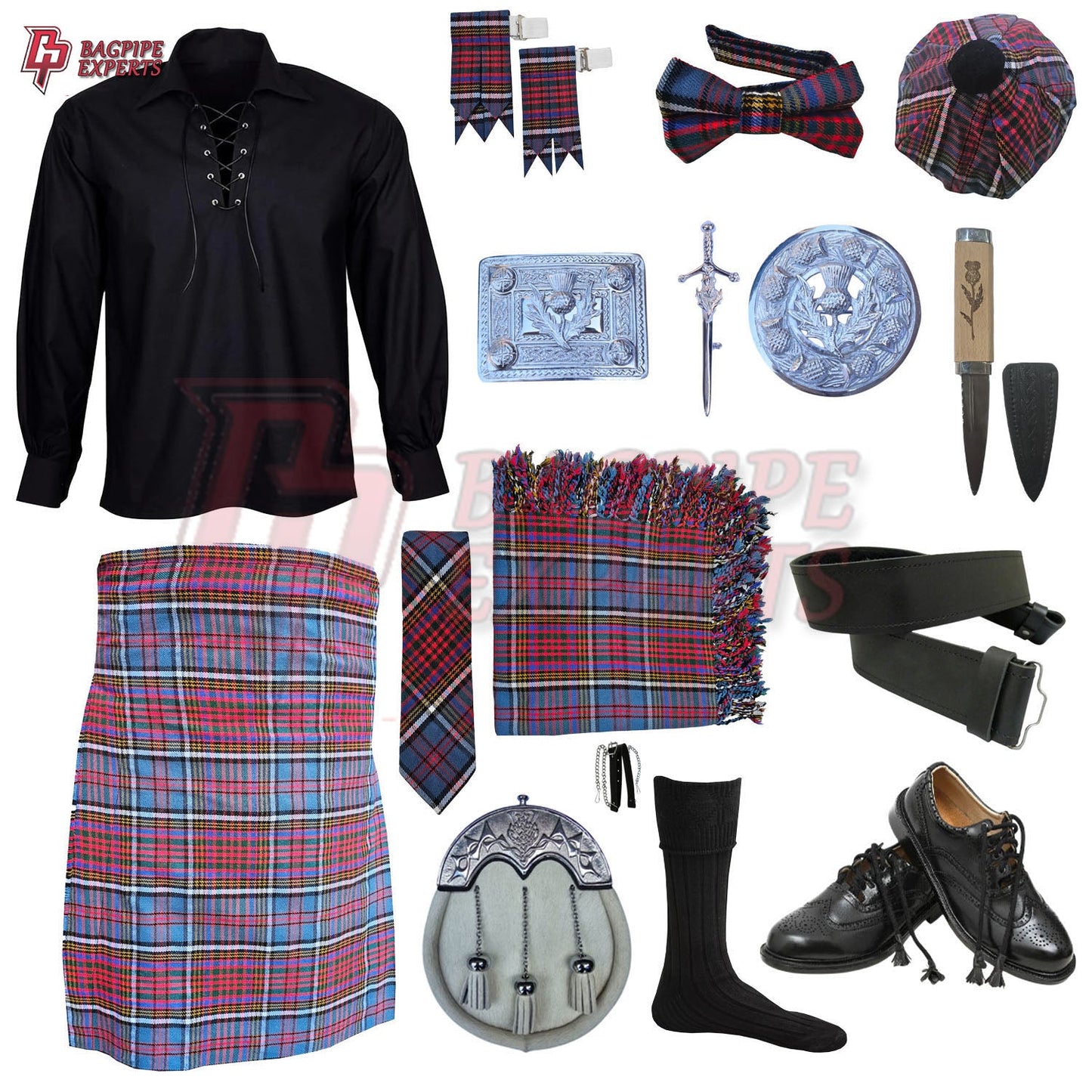 Anderson Modern Tartan Complete Highland Dress Set – Full Scottish Kilt Outfit