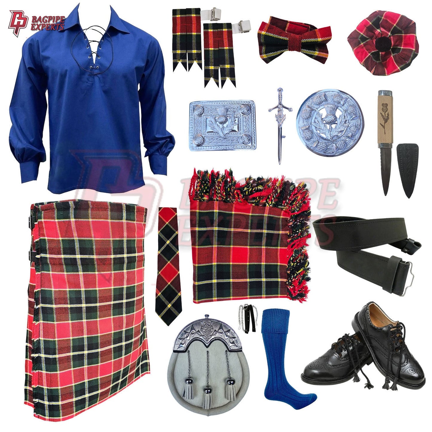 MacLachlan Tartan Complete Highland Dress Set – Full Kilt Outfit with Accessories