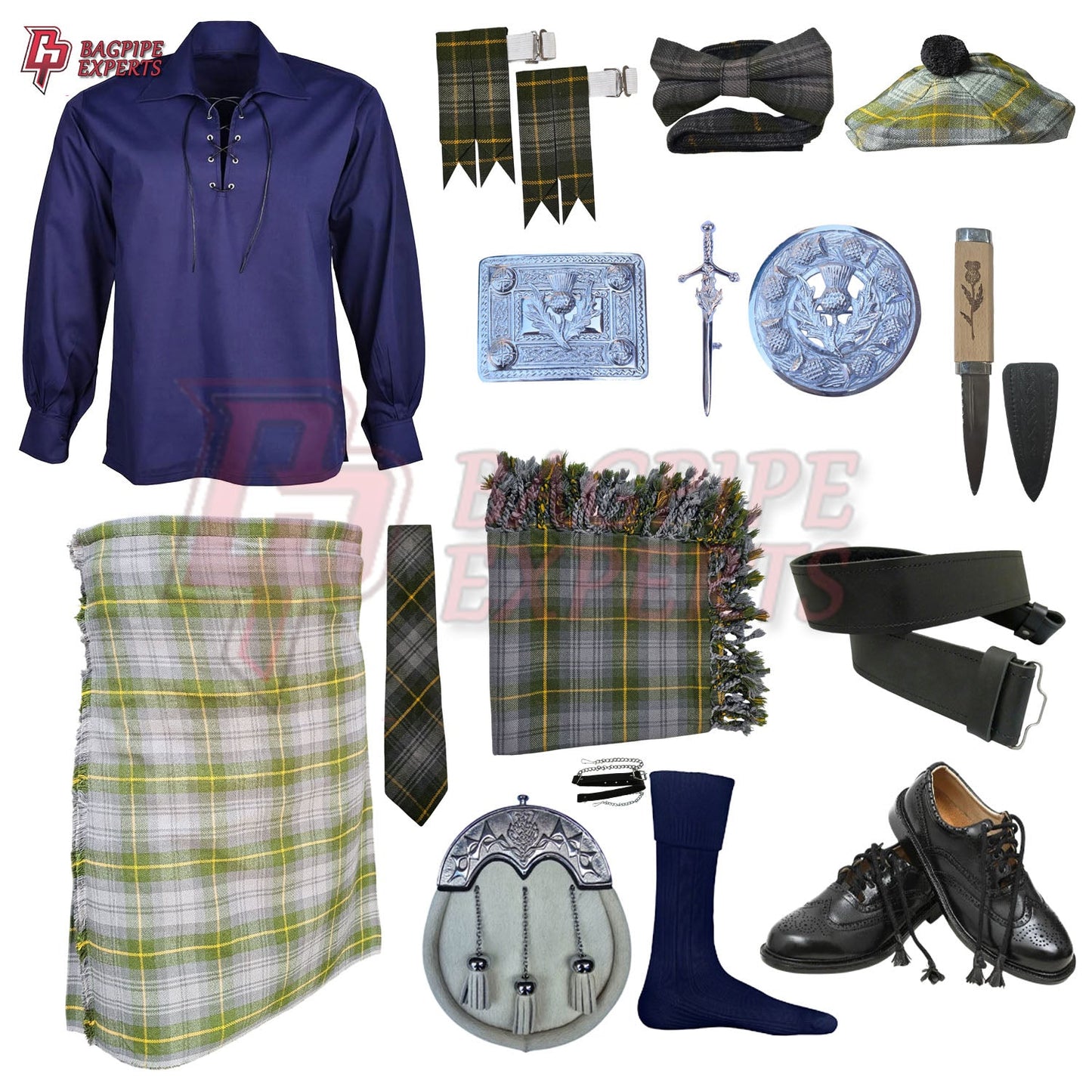 Gordon Weather Tartan Kilt Outfit | Full Highland Dress Set – Bagpipe Experts