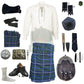 Blue Douglas Tartan Complete Kilt Outfit – Custom Highland Dress Set with Color Options