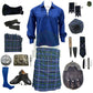Blue Douglas Tartan Complete Kilt Outfit – Custom Highland Dress Set with Color Options