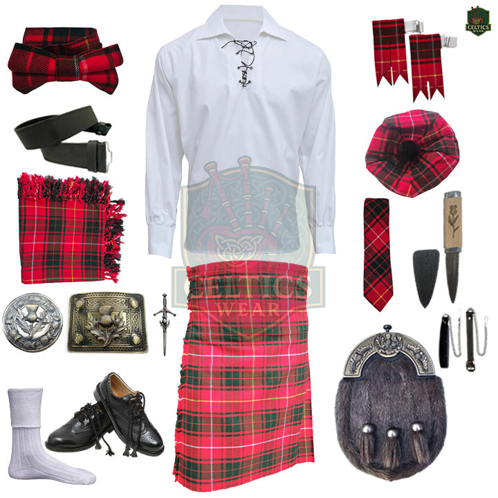 Bruce Modern Tartan Complete Highland Dress Set – Full Kilt Outfit with Accessories