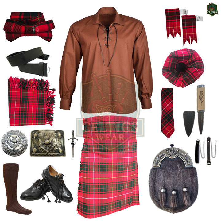 Bruce Modern Tartan Complete Highland Dress Set – Full Kilt Outfit with Accessories
