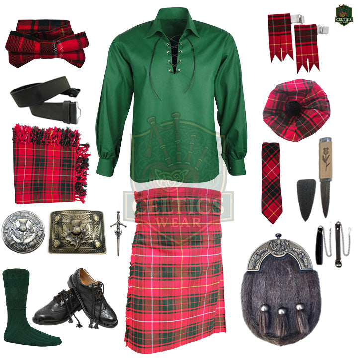 Bruce Modern Tartan Complete Highland Dress Set – Full Kilt Outfit with Accessories