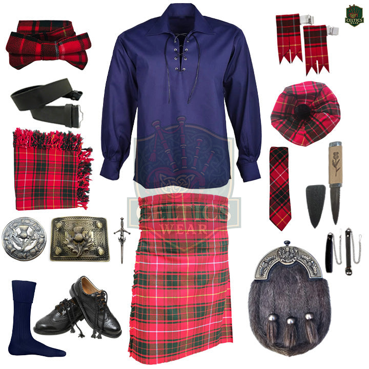 Bruce Modern Tartan Complete Highland Dress Set – Full Kilt Outfit with Accessories