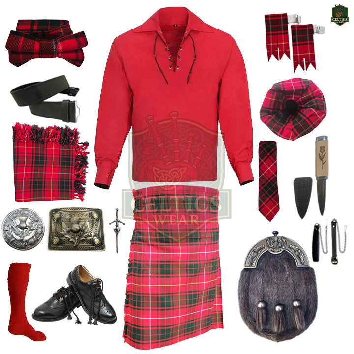 Bruce Modern Tartan Complete Highland Dress Set – Full Kilt Outfit with Accessories