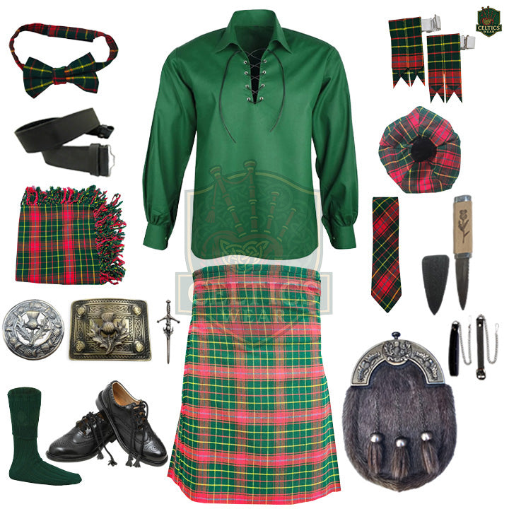 Burnett Modern Tartan Complete Highland Dress Set – Full Scottish Kilt Outfit with Accessories