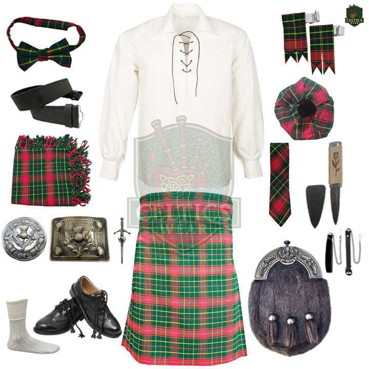 Burnett Modern Tartan Complete Highland Dress Set – Full Scottish Kilt Outfit with Accessories