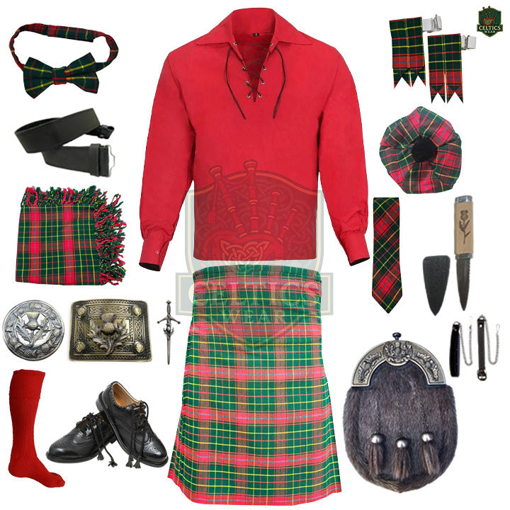Burnett Modern Tartan Complete Highland Dress Set – Full Scottish Kilt Outfit with Accessories