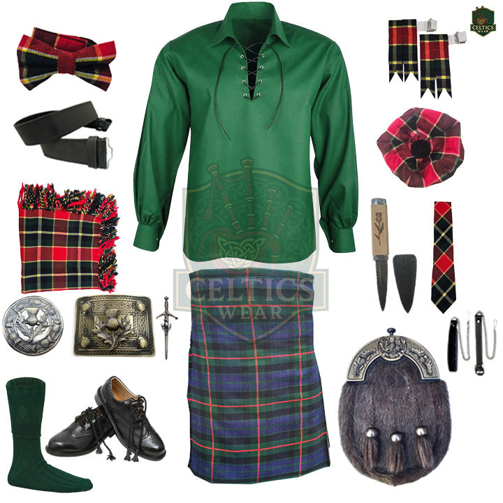 Gunn Modern Tartan Complete Highland Dress Set – Full Scottish Kilt Outfit with Accessories