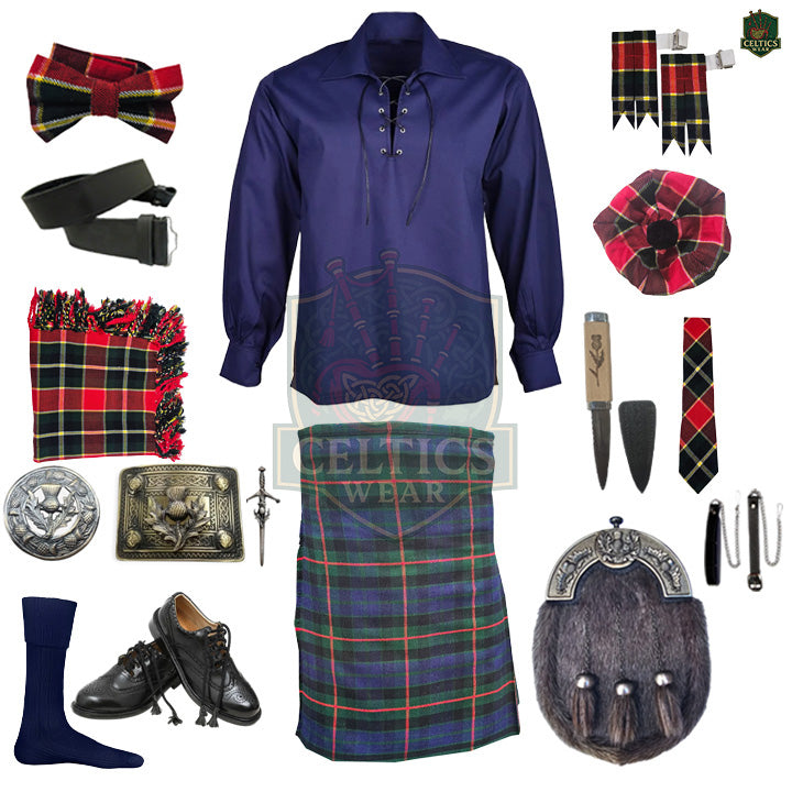 Gunn Modern Tartan Complete Highland Dress Set – Full Scottish Kilt Outfit with Accessories