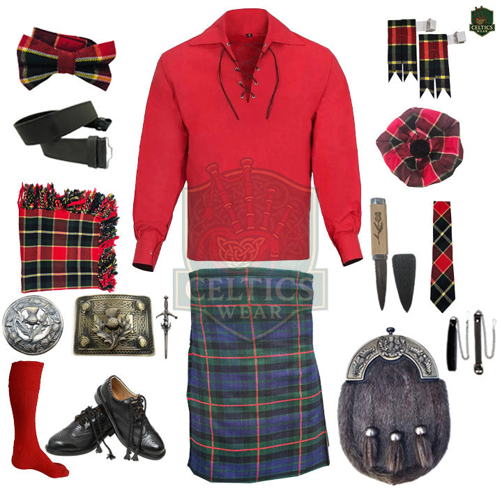 Gunn Modern Tartan Complete Highland Dress Set – Full Scottish Kilt Outfit with Accessories