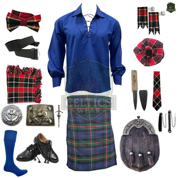 Gunn Modern Tartan Complete Highland Dress Set – Full Scottish Kilt Outfit with Accessories