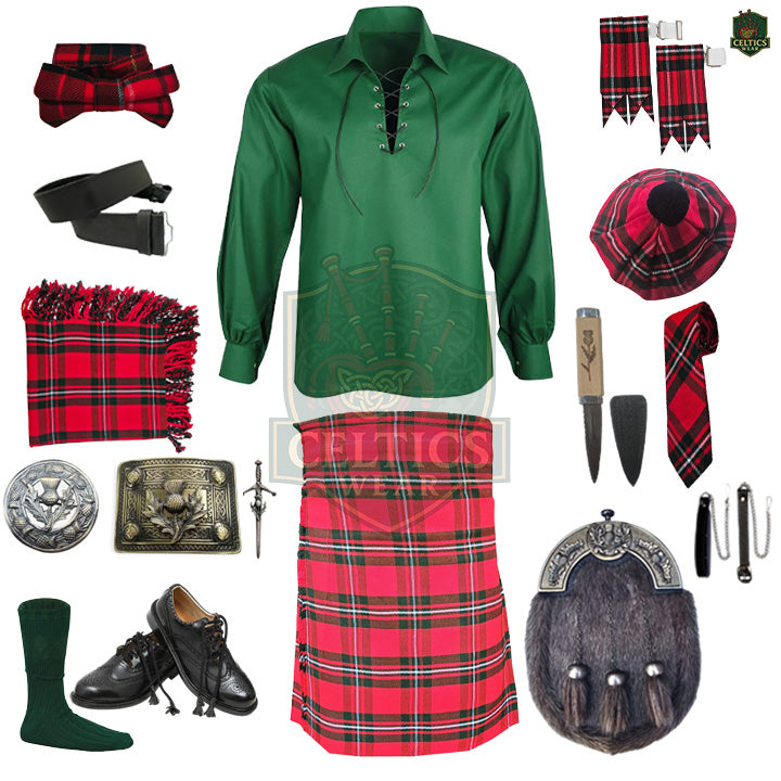 MacGregor Tartan Highland Dress Set | Full Kilt Outfit with Accessories – Bagpipe Experts