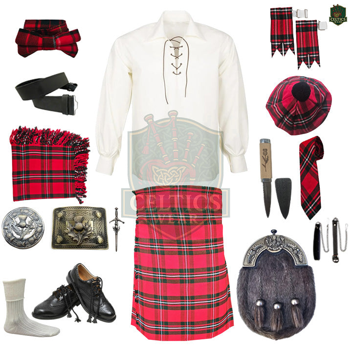 MacGregor Tartan Highland Dress Set | Full Kilt Outfit with Accessories – Bagpipe Experts