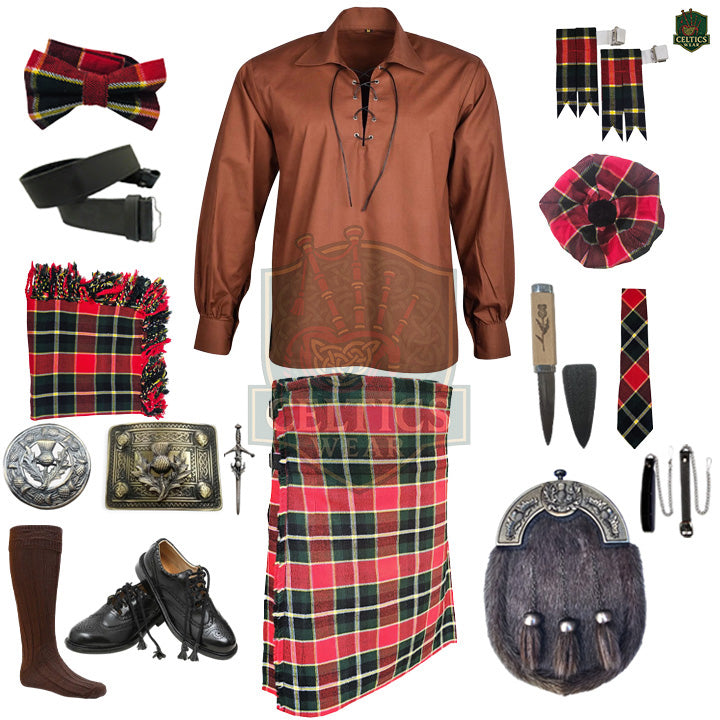 MacLachlan Tartan Complete Highland Dress Set – Full Kilt Outfit with Accessories