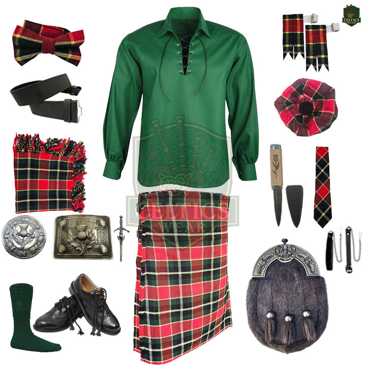 MacLachlan Tartan Complete Highland Dress Set – Full Kilt Outfit with Accessories
