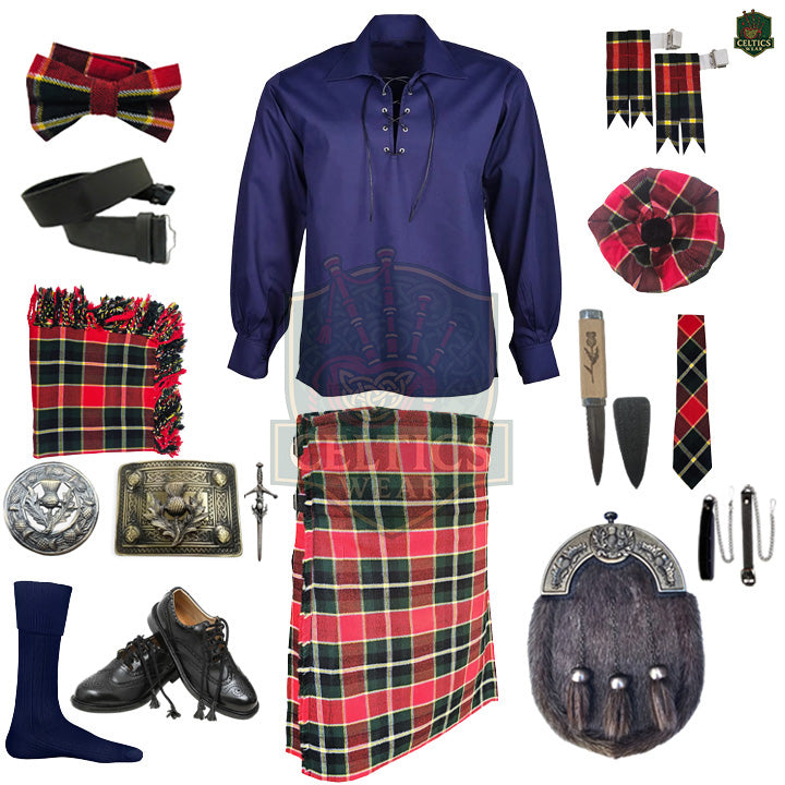 MacLachlan Tartan Complete Highland Dress Set – Full Kilt Outfit with Accessories