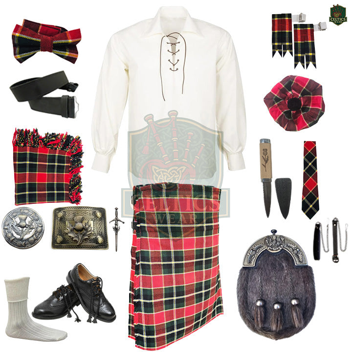 MacLachlan Tartan Complete Highland Dress Set – Full Kilt Outfit with Accessories