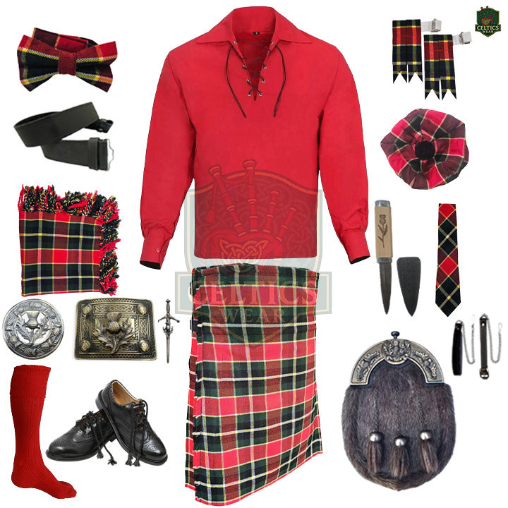 MacLachlan Tartan Complete Highland Dress Set – Full Kilt Outfit with Accessories