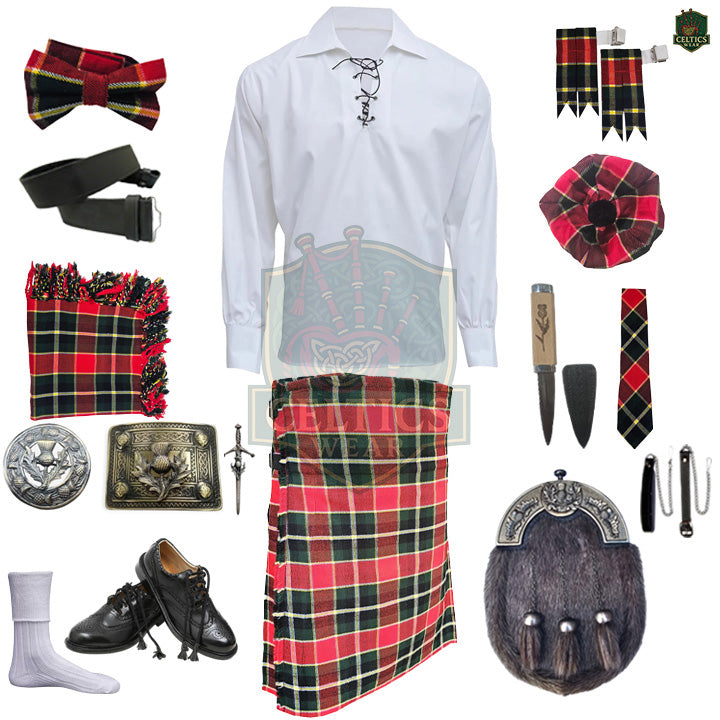 MacLachlan Tartan Complete Highland Dress Set – Full Kilt Outfit with Accessories