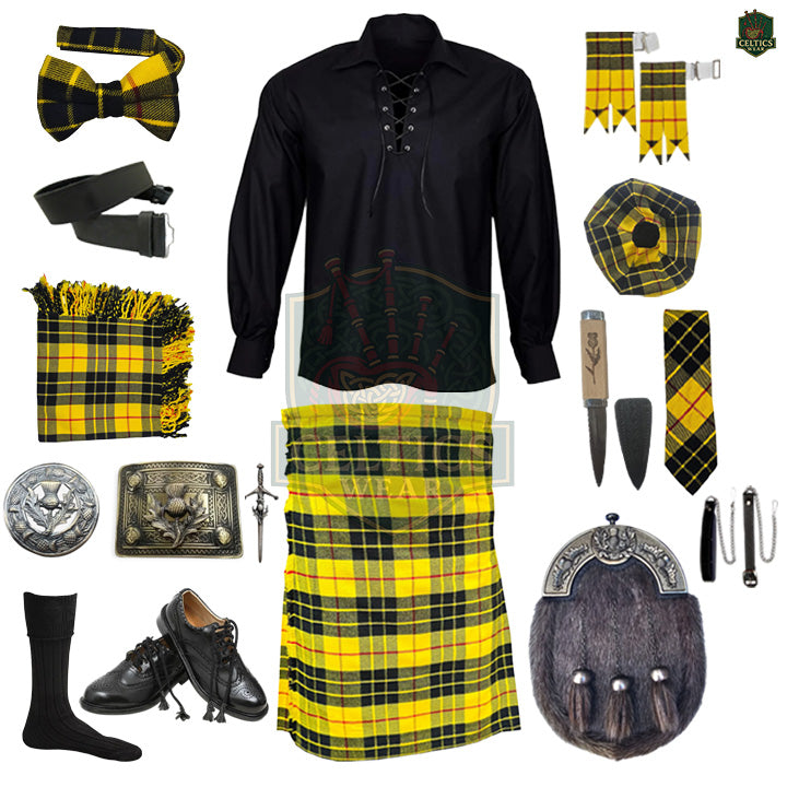 MacLeod of Lewis Tartan Complete Highland Dress Set – Full Scottish Kilt Outfit with Accessories