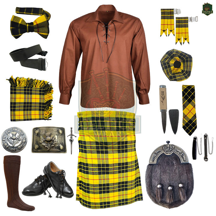 MacLeod of Lewis Tartan Complete Highland Dress Set – Full Scottish Kilt Outfit with Accessories