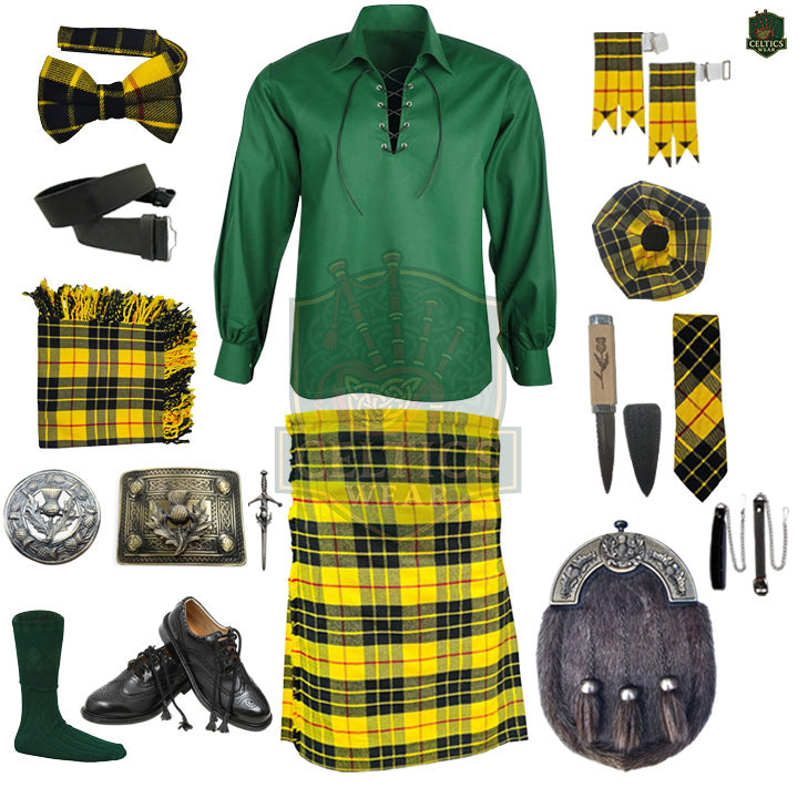 MacLeod of Lewis Tartan Complete Highland Dress Set – Full Scottish Kilt Outfit with Accessories