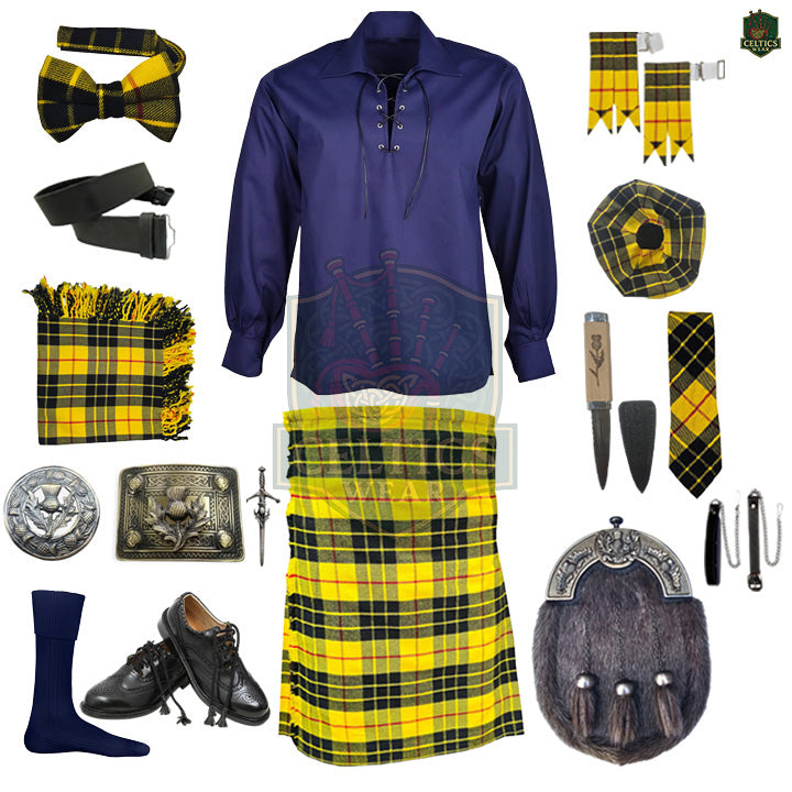 MacLeod of Lewis Tartan Complete Highland Dress Set – Full Scottish Kilt Outfit with Accessories