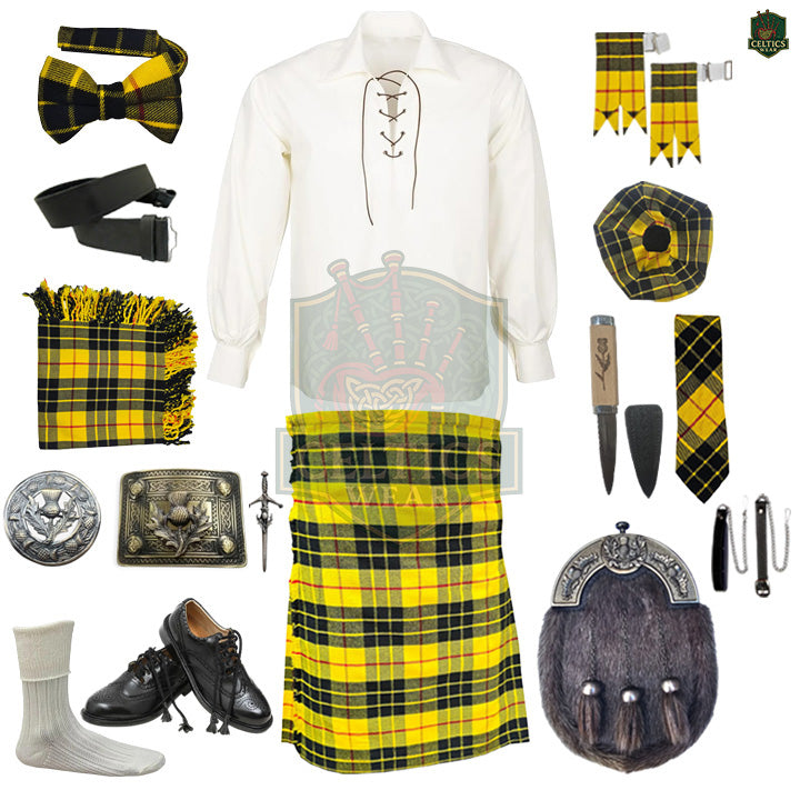 MacLeod of Lewis Tartan Complete Highland Dress Set – Full Scottish Kilt Outfit with Accessories