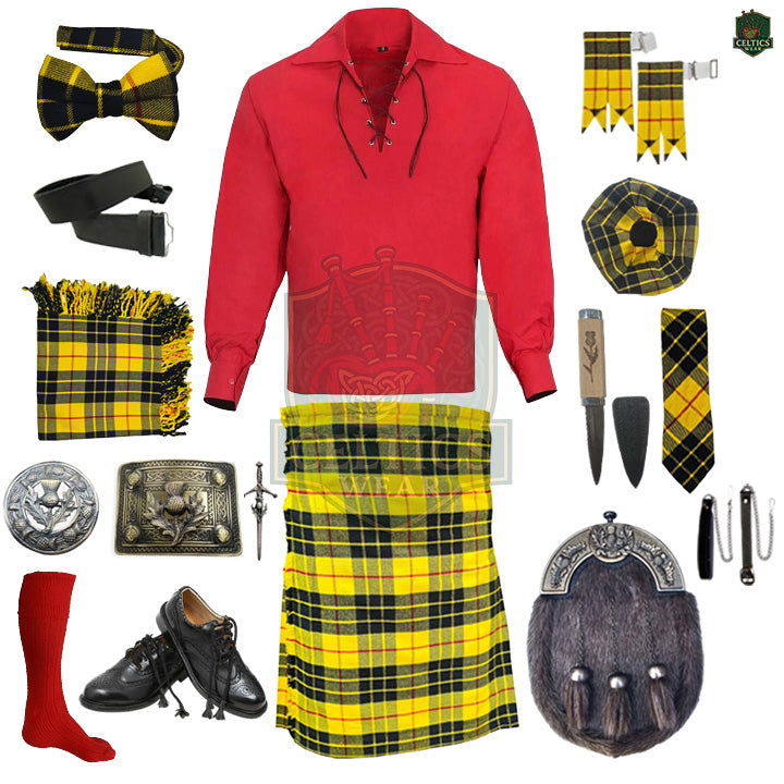 MacLeod of Lewis Tartan Complete Highland Dress Set – Full Scottish Kilt Outfit with Accessories