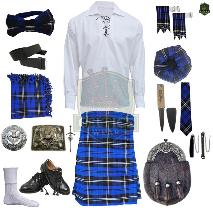 Ramsay Blue Tartan Complete Highland Dress Set – Full Traditional Scottish Kilt Outfit